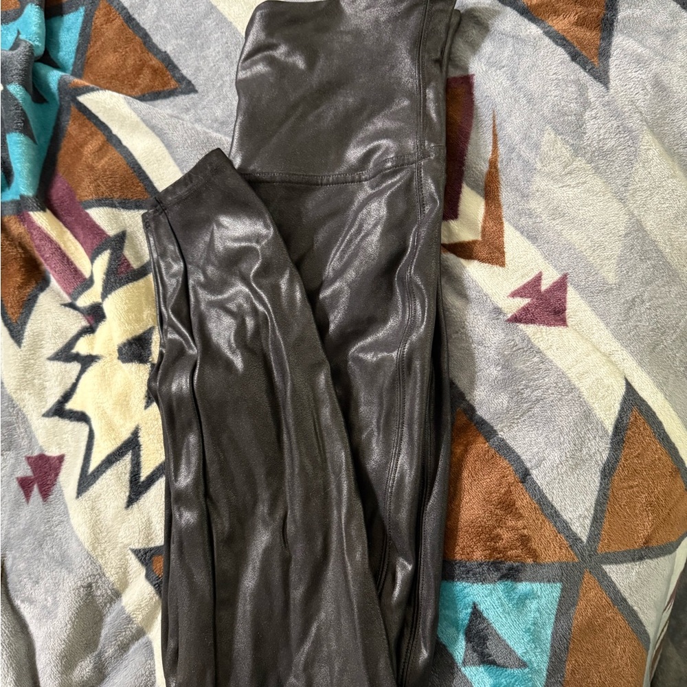 SPANX Classic Black Faux Leather Leggings
